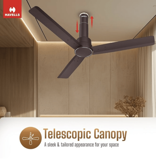 Havells 1200mm Elio BLDC Motor Ceiling Fan | Remote Controlled, High Air Delivery Fan | 5 Star Rated, Upto 60% Energy Saving, 2 Year Warranty | (Pack of 1, Brown) - Image 3